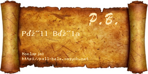 Páll Béla névjegykártya